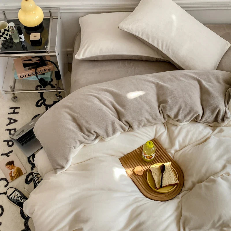 Rynx | Winter Flannel 1-piece bed cover 220x240 duvet cover double bed size nordic cover bed 150 Queen/King duvet cover