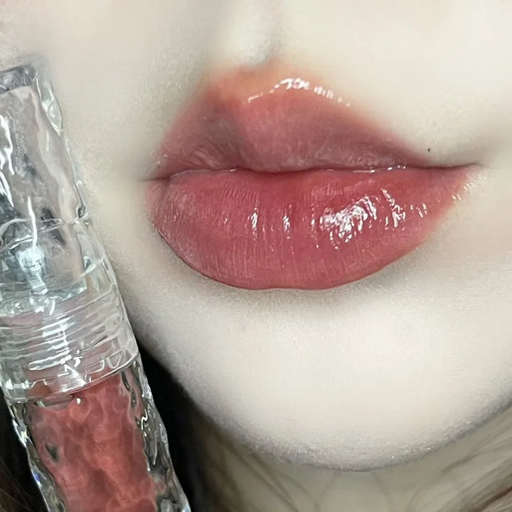 Rynx | Punk Juice Red Lip Gloss Black Mirror Glass Water Light Clear Lip Glass Waterproof Non-Sticky Liquid Lipstick Nude Lip Tint Makeup