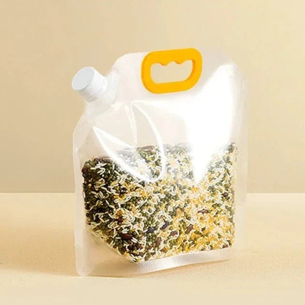 Lisslune | Kitchen Food Storage Bag with Spout, Lid and Handle