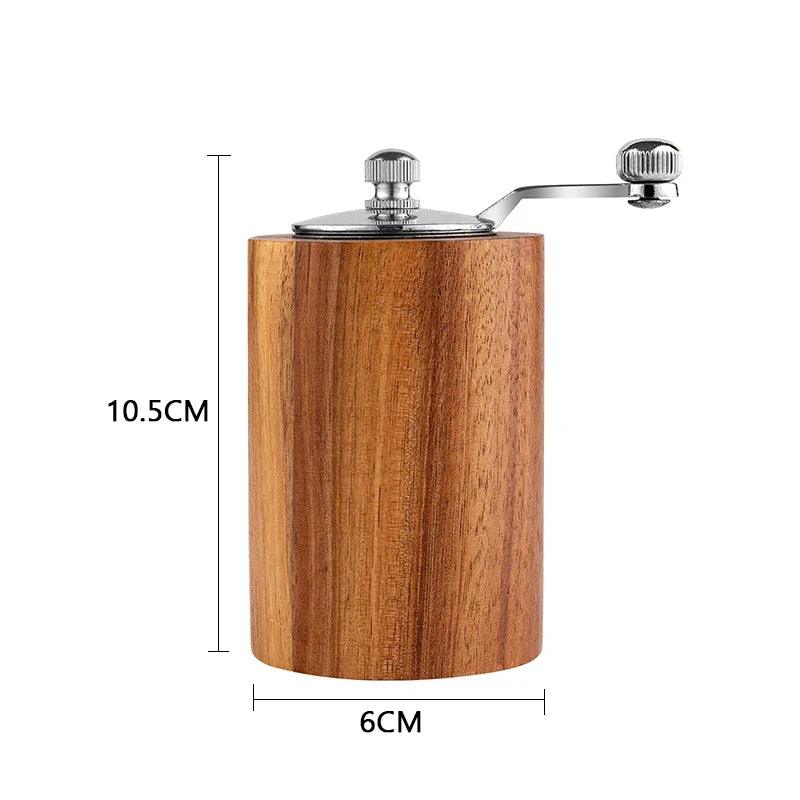 Lisslune | Elegant manual spice mill set made of acacia wood with adjustable grind settings for culinary excellence