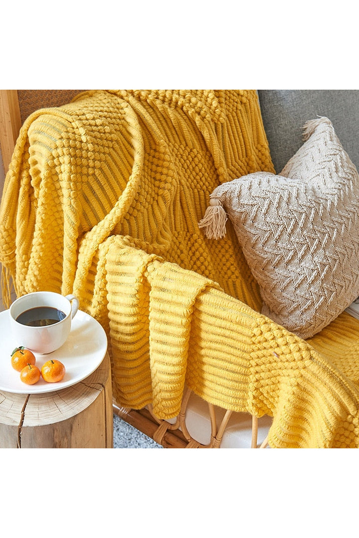 Lisslune | Solid Color Sofa Blanket