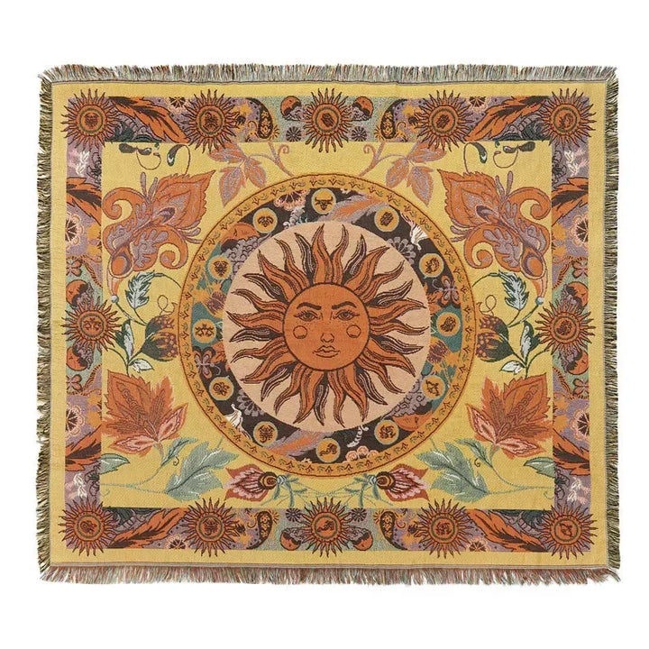 Lisslune | Sun & Flowers Wall Tapestry Blanket