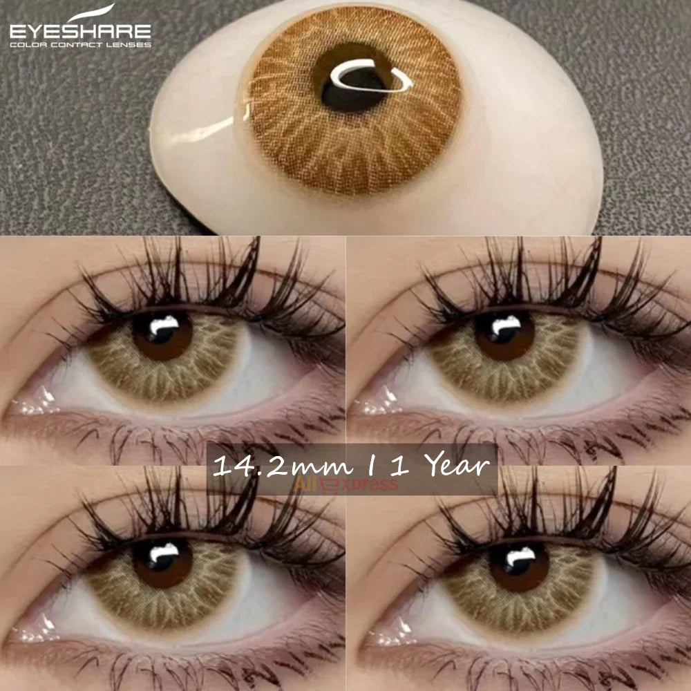 Rynx | Natural colored contact lenses for green eyes Blue contact lenses Brown beauty contact lenses Annual 2 pieces/pair Gray lenses