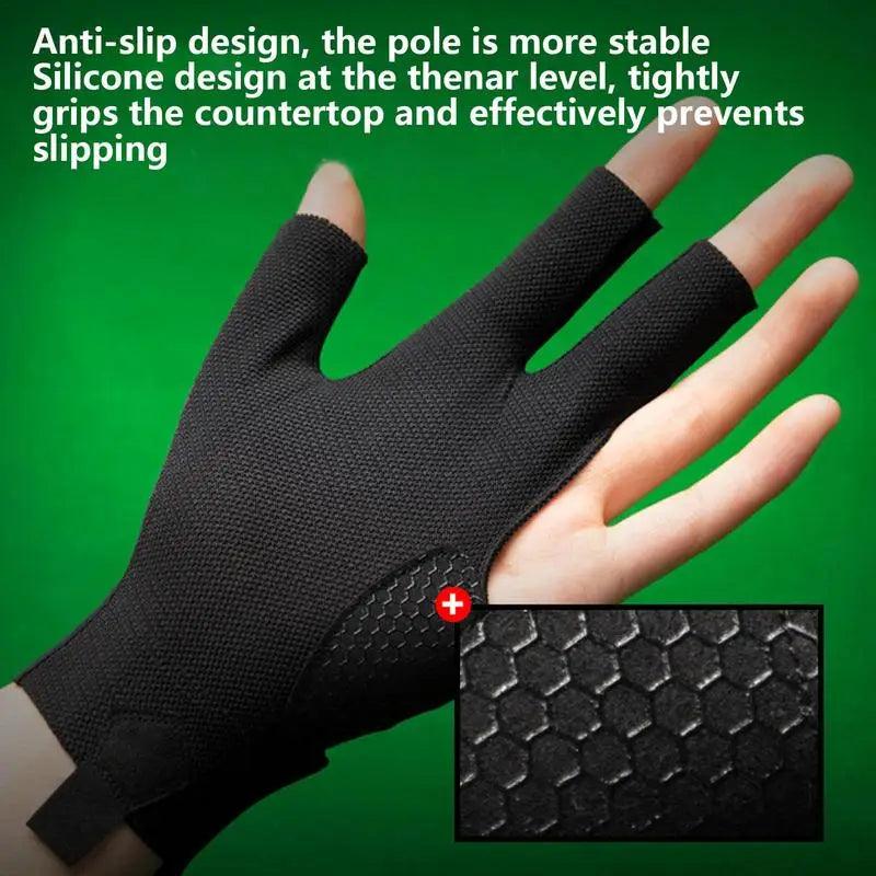 Lisslune | Left-Handed Billiard Glove - Three-Finger Design for Outstanding Performance