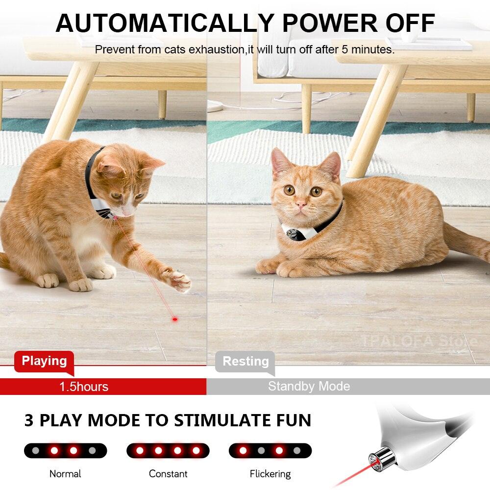 Lisslune | Adjustable Laser Cat Collar with USB Rechargeable Interactive Toy for Endless Fun