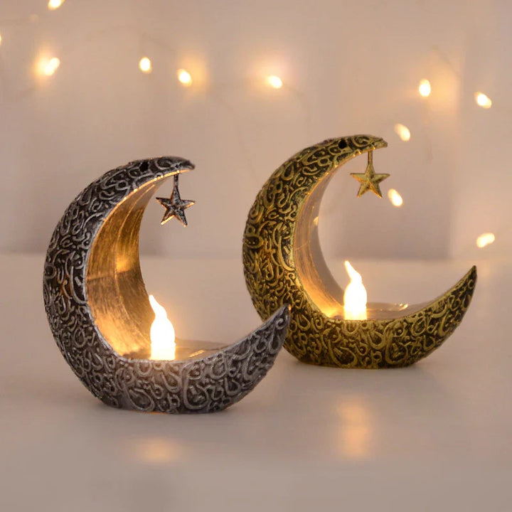 Rynx Eid Mubarak LED Candle Light Moon Star Ornaments 2024 Ramadan Kareem Home Decoration Eid Al Adha Gift Festival Party Supplies