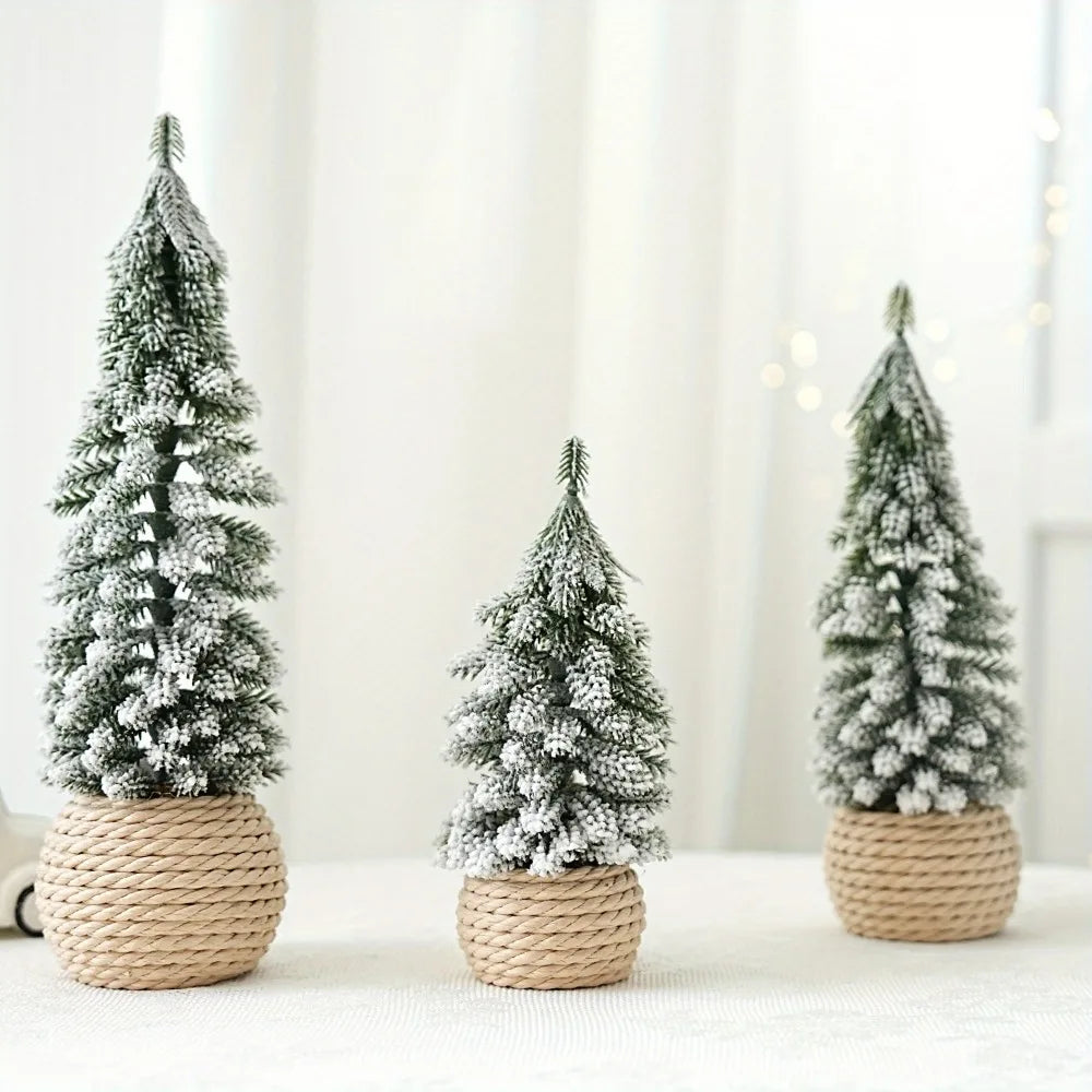 Rynx | Mini Christmas Tree Artificial Small Snow Pine Xmas Tree Decorations New Year Party Ornaments Gifts Home Table Decor