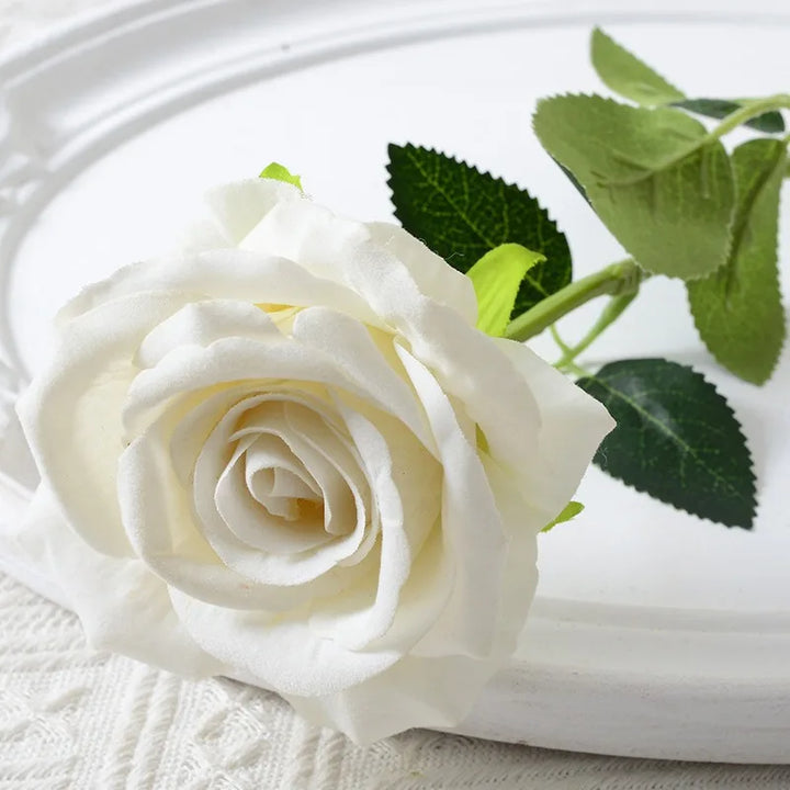 Lisslune | 20 pieces Realistic Velvet Silk Rose Bouquet