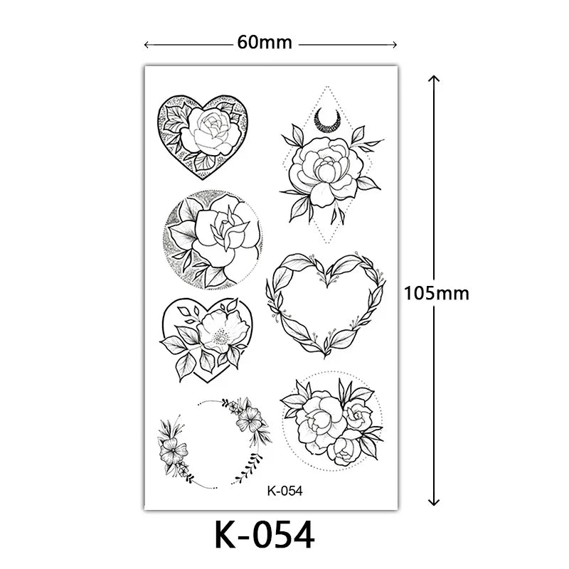 Rynx | New Temporary Tattoo Stickers Sexy Totem Butterfly Dreamcatcher Transfer Flash Tattoo Women Neck Hand Body Art Artificial Tattoos Men