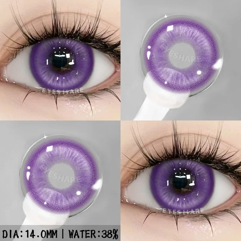 Rynx | 1 Pair purple lenses for eye color contact lenses anime pink lenses blue pupils for eyes Y2K lenses for natural eyes