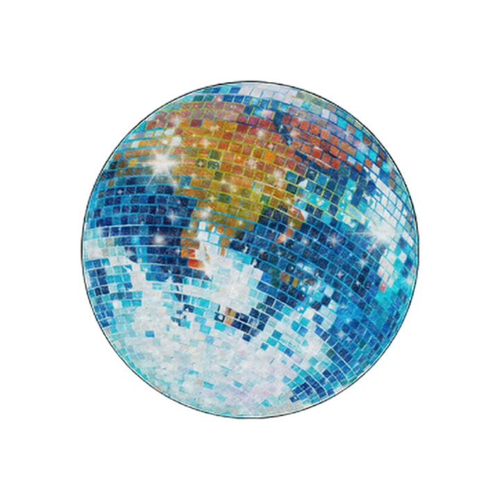 Rynx | Plush Circular modern Disco Ball Carpet Bedroom Carpet Fashion Home Rugs for Coffee Table Room Decoration Rugs Velvet Area Rugs