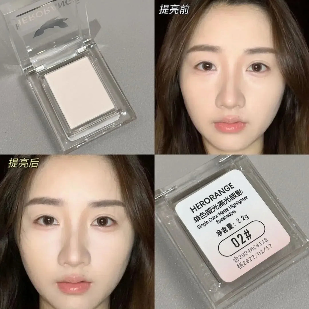 Rynx | Eyeshadow Palettes Monochrome White Jade Highlighter Palette Waterproof Pearl Matte Brightening Lying Silk Moth Shimmer Bronzer