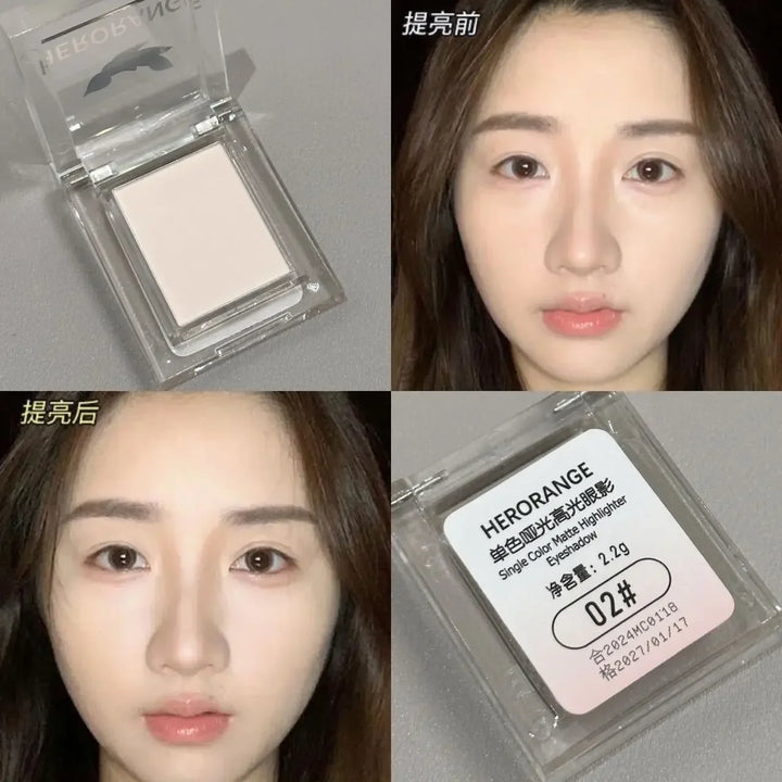 Rynx | Eyeshadow Palettes Monochrome White Jade Highlighter Palette Waterproof Pearl Matte Brightening Lying Silk Moth Shimmer Bronzer