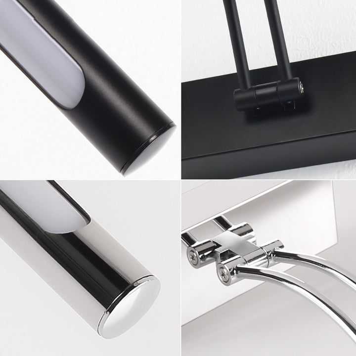 Lisslune | 80-100cm LED wall lamp - Modern black/silver wall light for the bathroom, internally mounted picture light