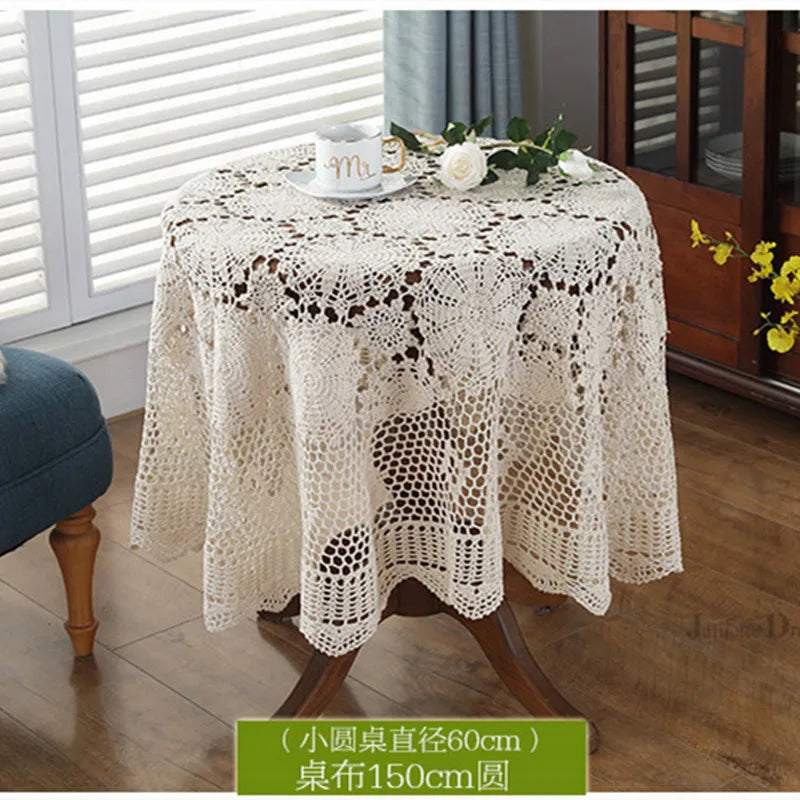 Rynx Super Elegant Tablecloths Nordic Rural Lace Tablecloth Crochet Square Tablecloths Dinner Napkins Christmas Tablecloth Sale
