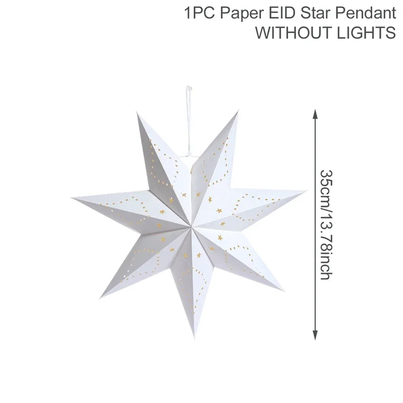 Rynx Hollow Star Hanging Pendant Ramadan Decoration 2024 for Home Navidad Natal Noël Gifts Christmas Ornaments New Year 2025