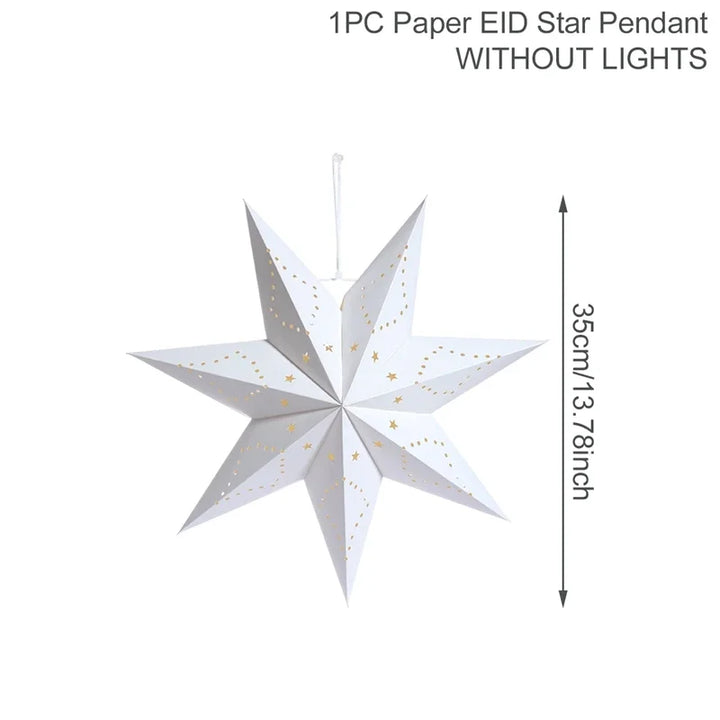 Rynx Hollow Star Hanging Pendant Ramadan Decoration 2024 for Home Navidad Natal Noël Gifts Christmas Ornaments New Year 2025