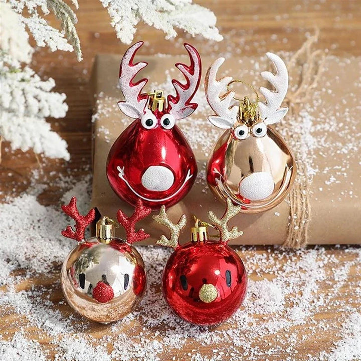 Rynx 2pcs Moose Christmas Balls Ornaments Christmas Tree Hanging Ball Pendant Christmas Decorations for Home New Year Party Navidad