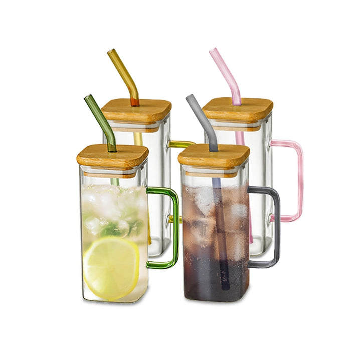 Lisslune | Stylish Square Large Capacity Mug with Straw