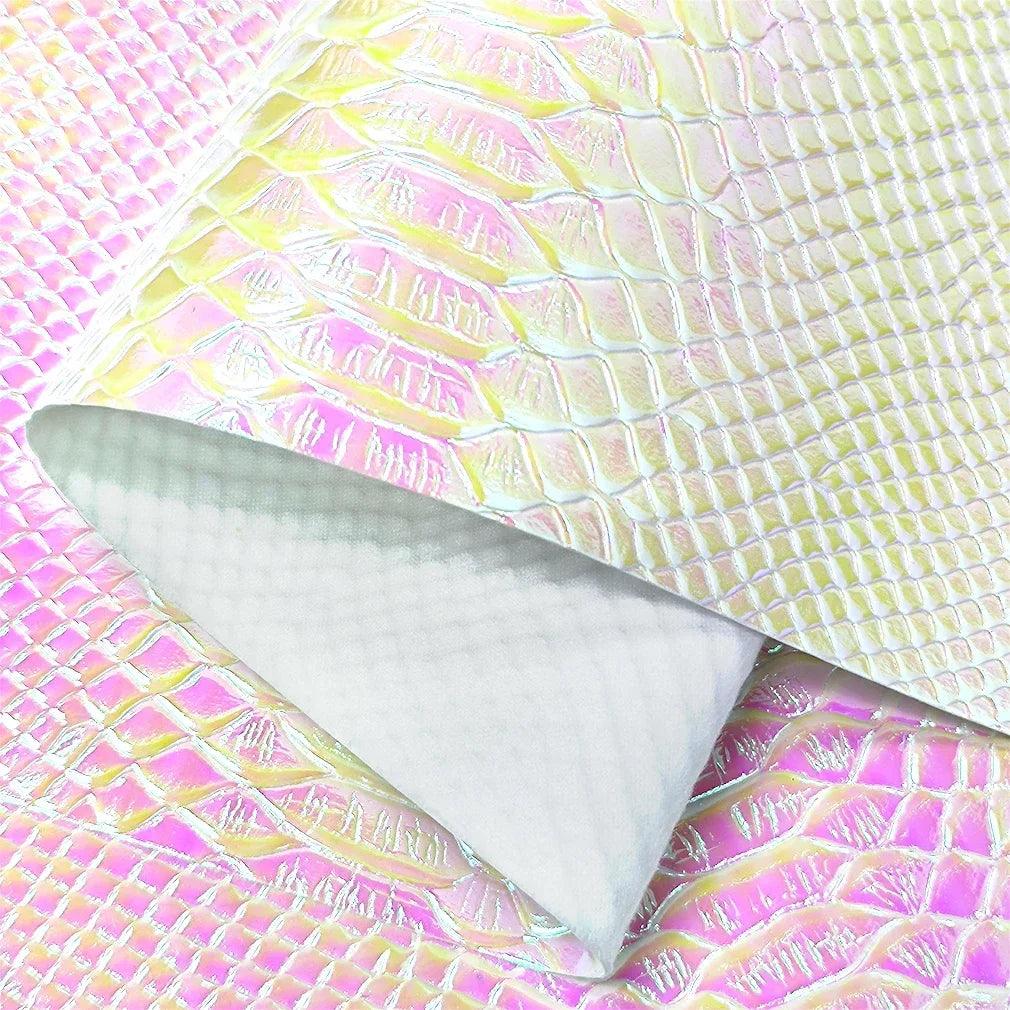 Lisslune | Holographic Crocodile Skin Texture Synthetic Leather Craft Sheet