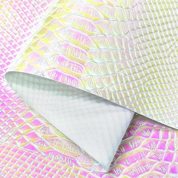 Lisslune | Holographic Crocodile Skin Texture Synthetic Leather Craft Sheet