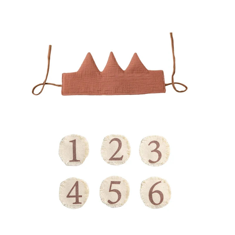 Lisslune | Children's birthday fabric crown with interchangeable adhesive numbers