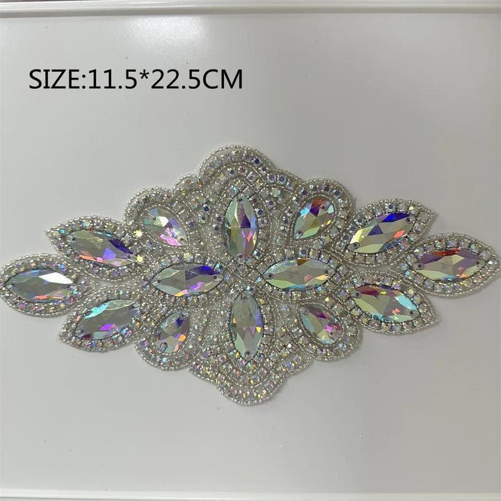 Lisslune | Shining Silver Rhinestone Flower Appliqué: Elegant Fashion Upgrade Accessory