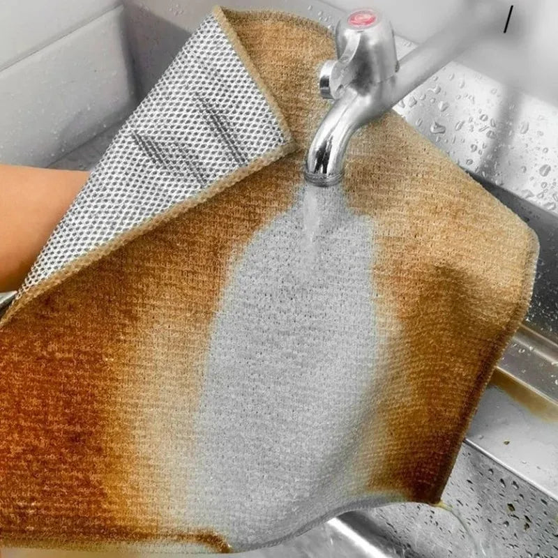 Lisslune | Silver Wire Double-Sided Ultra-Absorbent Design Cleaning Cloth