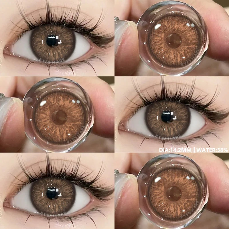 Rynx | New 1 Pair of Contact Lenses in Natural Color for Eyes Blue Lenses Gray Pupil Lens Brown Lens Yearly Cosmetic Green Contacts