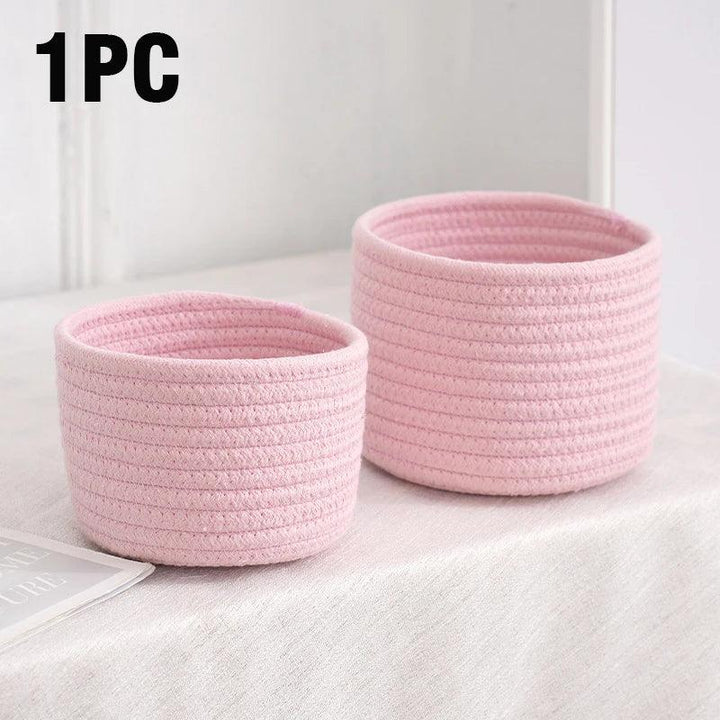 Lisslune | Stylish hand-woven cotton rope basket for home organization and storage