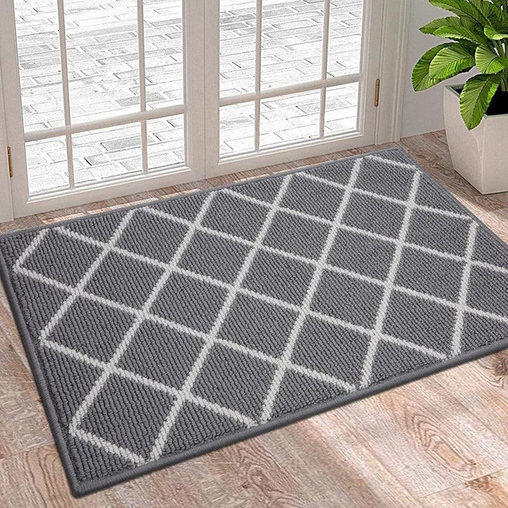 Lisslune | Luxurious non-slip microfiber welcome mat: Chic moisture-absorbing rug for entrances