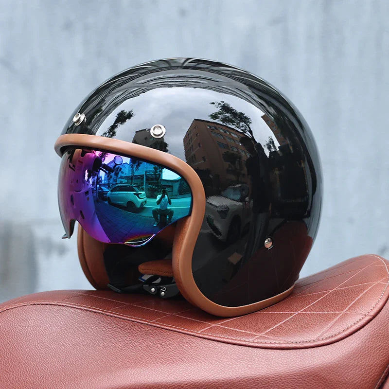 Lisslune | Retro Motorcycle Helmet 3/4 Open Face – Valor