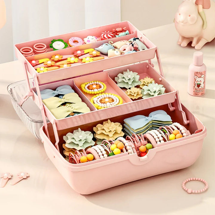 Rynx | Multi-layer Hair Accessories Storage Box for Girls Hairpin Organizer Large Capacity Jewelry Case Hairband Hairband Stand