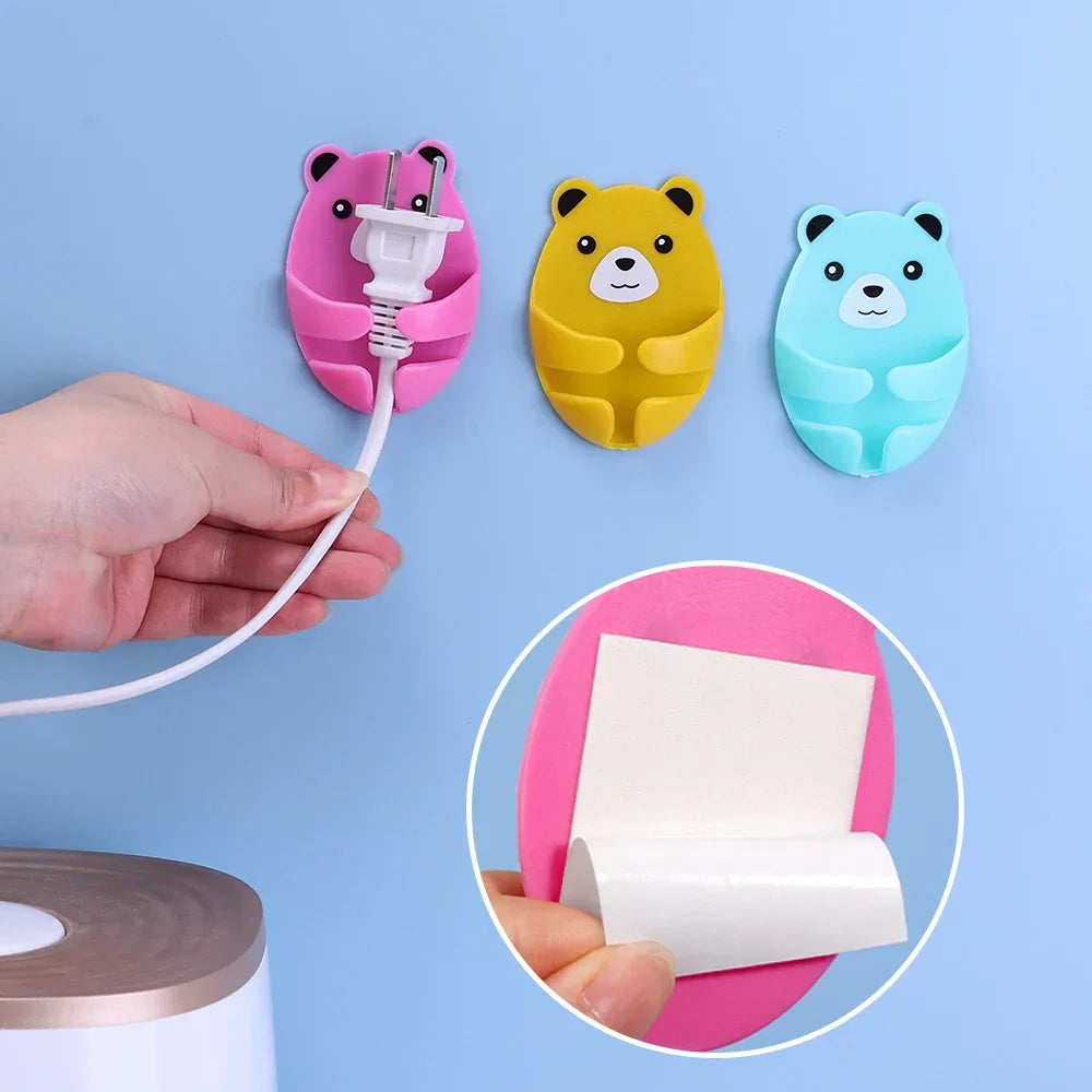 Lisslune | Bear Hug Self-Adhesive Wall Plug Holder