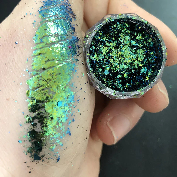 Rynx | 1 Glass Chameleon Nail Flakes Irregular Aluminum Foil UV Gel Polish Nail Sequins Paillettes Manicure Art Decoration Glitter Powder