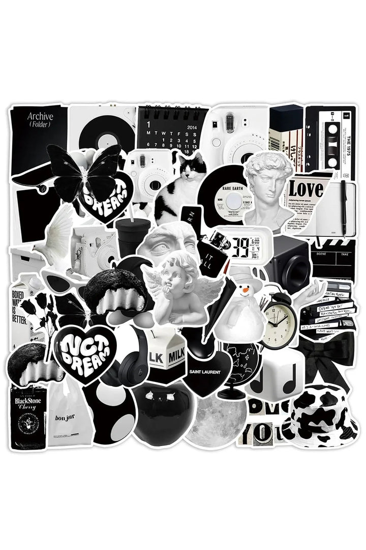 Lisslune | Black White Cartoon Sticker