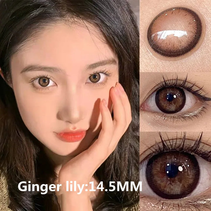 Lisslune | 2pcs Red Anime Color Contact Lenses for Eyes with Diopter Myopic Students Cosmetics Annual Beauty Pupil New Free Shipping