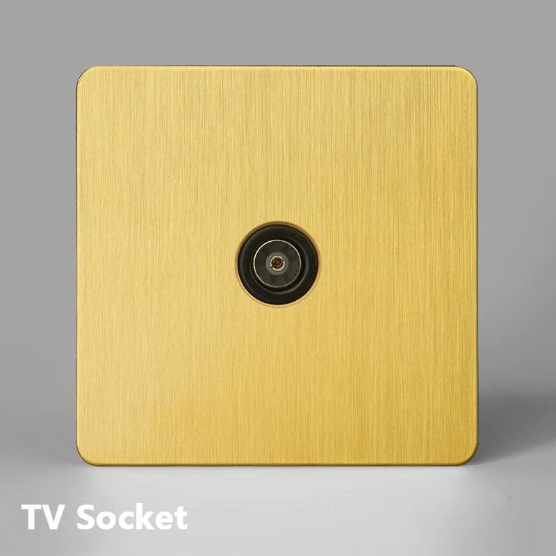 Lisslune | Luxurious Gold Dimmer Switch Set with USB Charging Port - Perfect for French/EU Plugs