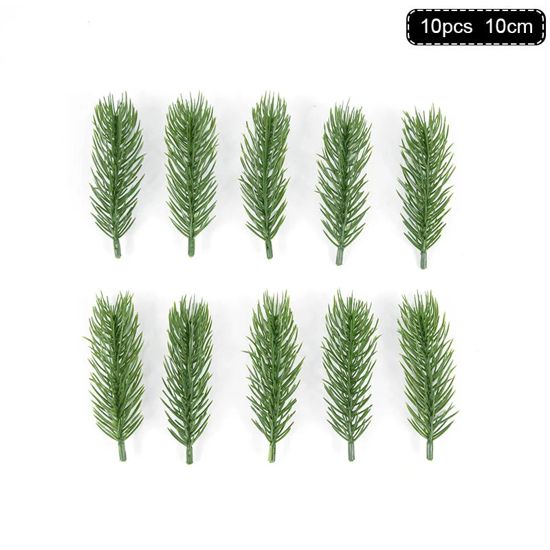 Rynx 1Pack Christmas Pine Needles Branches Artificial Plant Christmas Tree Ornaments Decorations for Home DIY Wreath Gift Box Wedding Flowers