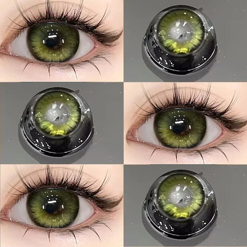 Rynx | 2pcs Colored Contact Lenses for Eyes High Quality Myopia Beauty Pupil Blue Green Lenses Soft Natural Lenses