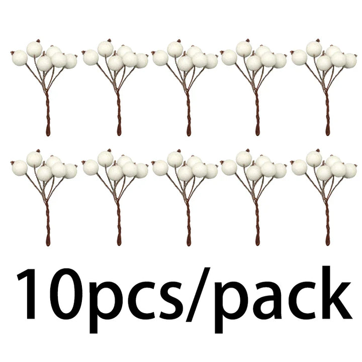 Rynx | (10pcs/pack) 4 * 7cm Christmas berry flower bundle crystal berries artificial fruit Christmas tree decoration wedding decoration wreath