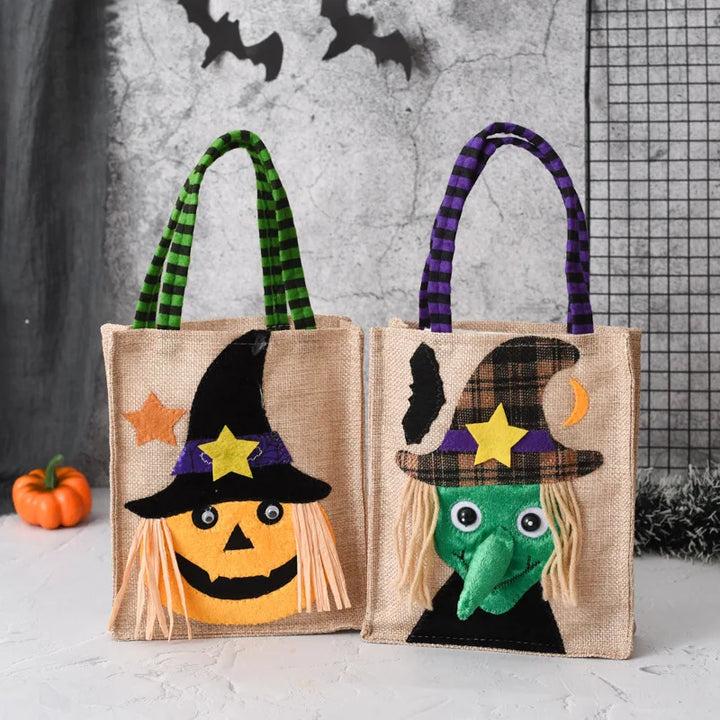 Rynx | New Halloween Gift Fleece Handbag Candy Bag Ghost Festival Pumpkin Bag Decoration Props Gift Bag
