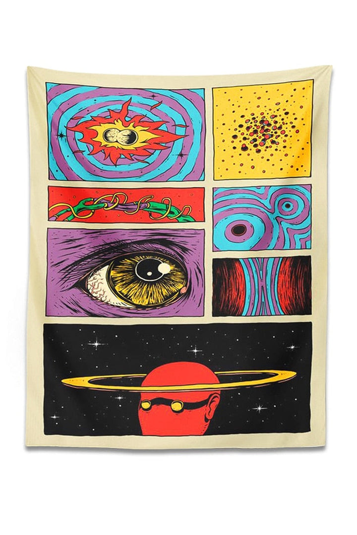 Lisslune | Cartoon Psychedelic Wall Tapestry
