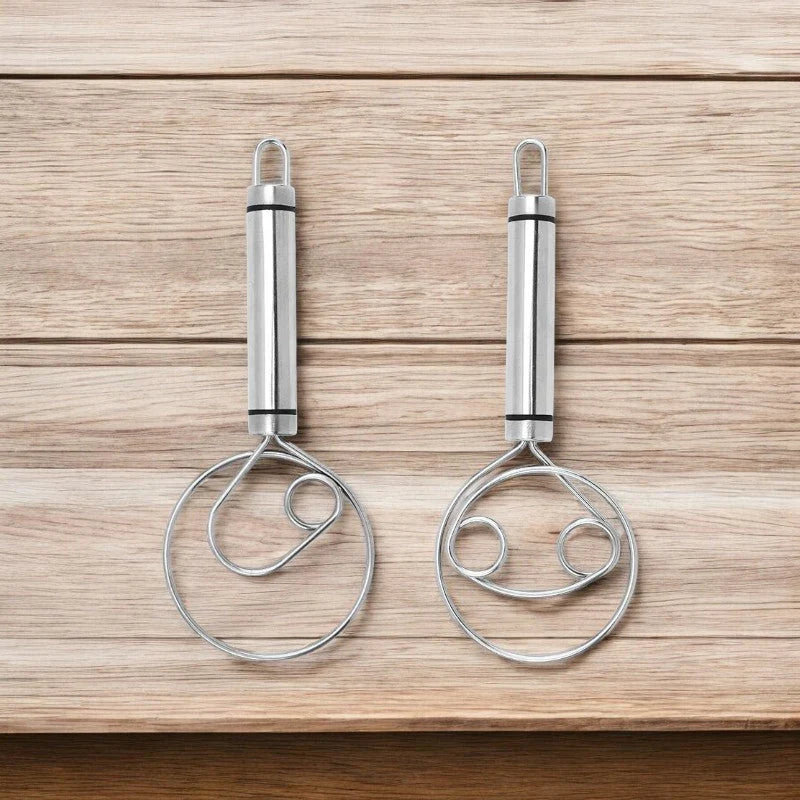 Lisslune | Robust Stainless Steel Danish Dough Whisk – Durable, Ergonomic Design for Versatile Baking & Cooking