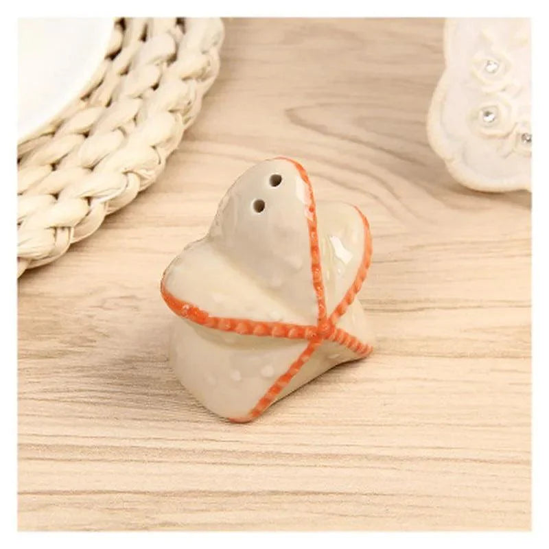 Lisslune | Playful Starfish Ceramic Salt and Pepper Shakers - Nautical Kitchen Decor