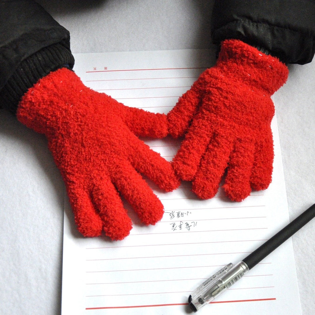 Lisslune | Fluffy children's wool gloves with individual fingers (5-10 years)