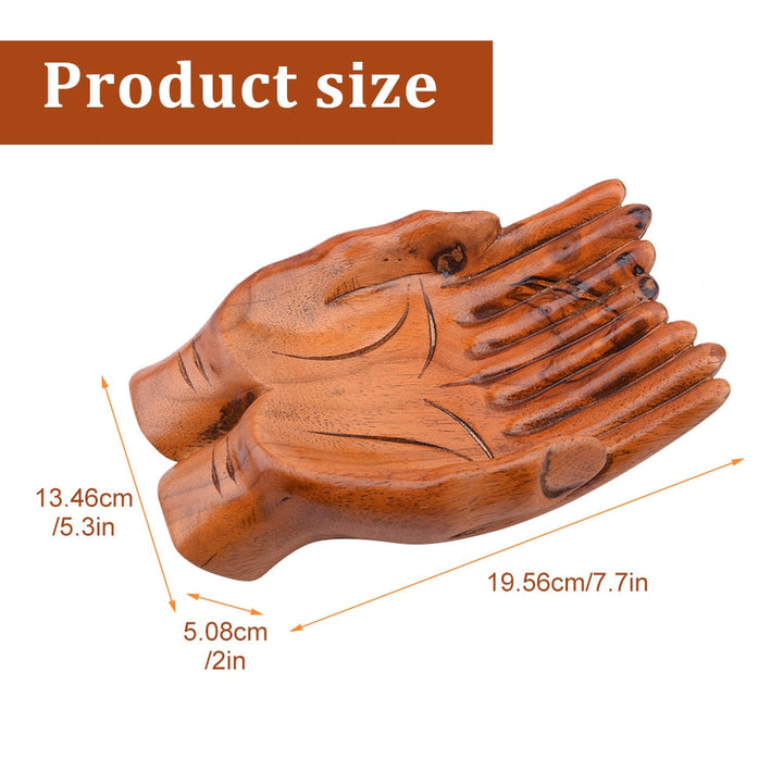 Lisslune | Giving Praying Wooden Carved Hands Candy Holder Home Decor