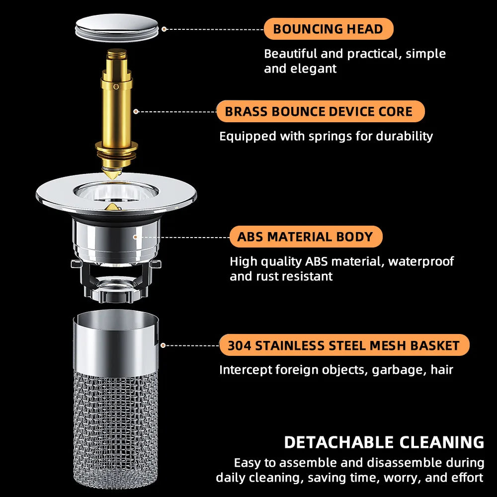 Lisslune | Pop-up Anti Clogging Drain Sink Strainer Filter