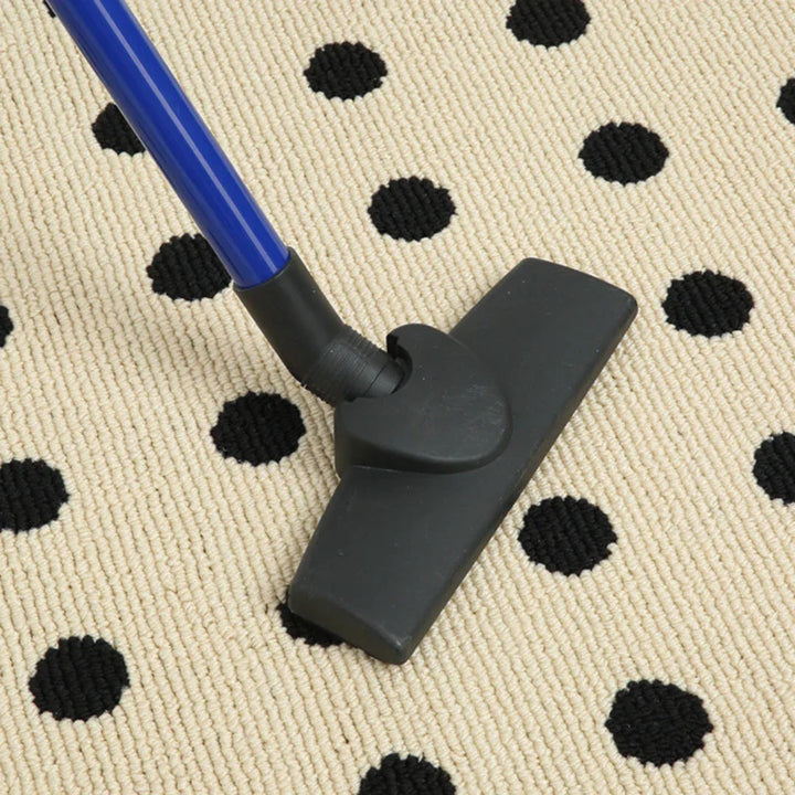 Rynx | Stylish Poka Dots Mat Bedroom Mat Geometric Living Area Kitchen Rug Pad Non-Slip Rug Black White Home Space Neat Decor