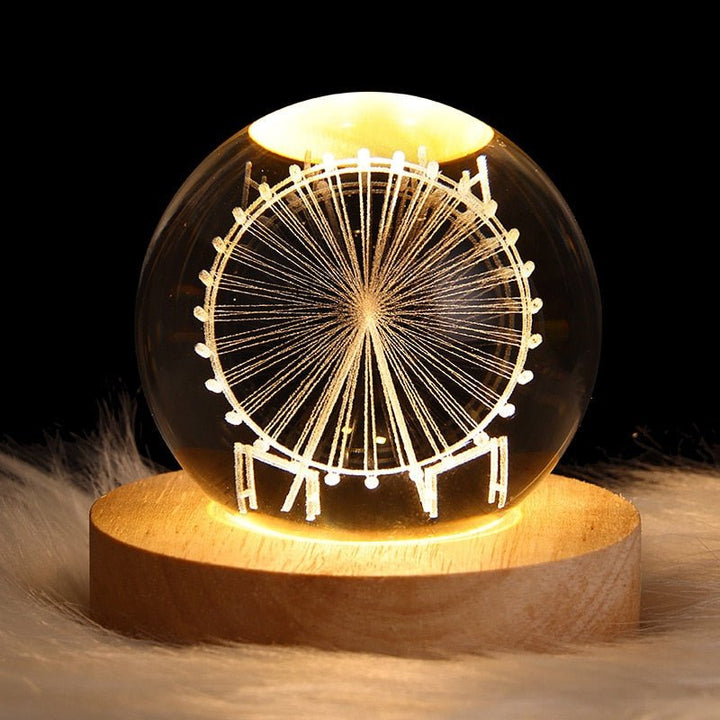 Lisslune | 3D Galaxy Crystal Ball Night Light Lamp